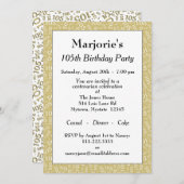 05th verjaardagsfeestje goud/wit nummerpatroon kaart (Voorkant / Achterkant)