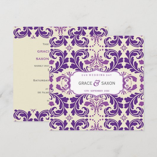 064 Enna :: BRUILOFT UITNODIGT - savvy SQ Kaart (Voorkant / Achterkant)