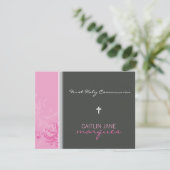 065 Rozemarijn:: EERSTE COMMUNIE UITNODIGING 2 (Staand voorkant)