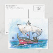 (067) Kybele Ancient Greek Bireme Briefkaart (Voorkant / Achterkant)