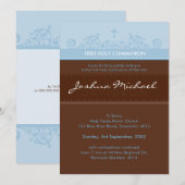 068 Lisa :: EERSTE COMMUNIE UITNODIGT - elegant 3P Kaart (Voorkant / Achterkant)