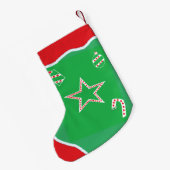 06. Groene Polka Dot Kerstkousen Kleine Kerstsok (Achterkant (Hangend))