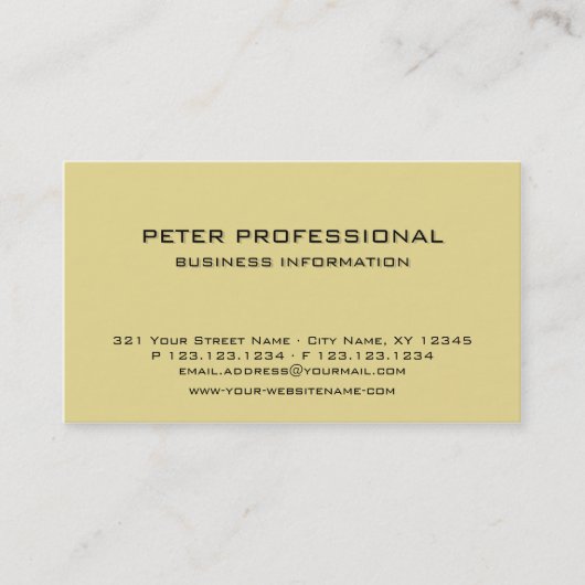 06 Moderne professionele Visitekaartje zand geel (Voorkant)
