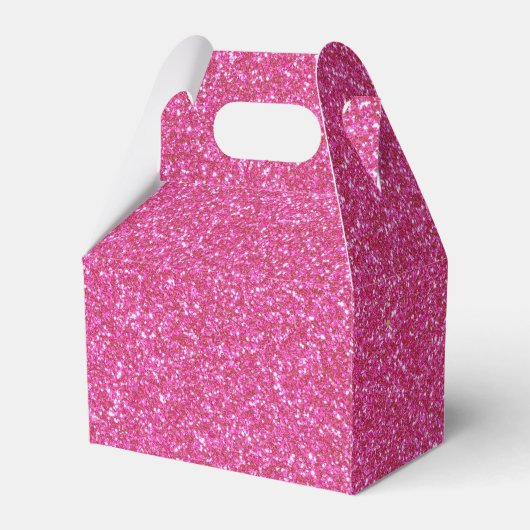 06 Roze Glitter Print Sparkles Gable Bedankdoosjes (Voorkant Zijde)