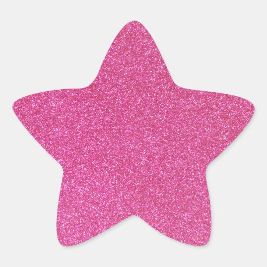 06 Roze Glitter Print Sparkles Star Ster Sticker (Voorkant)
