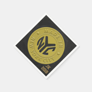 06 van 12 New York Token Thmed Napkins Servet