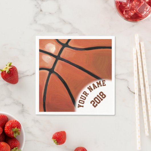 06of12 Zwart en rood Basketbal thema servetten (Insitu)