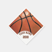 06of12 Zwart en rood Basketbal thema servetten (Hoek)