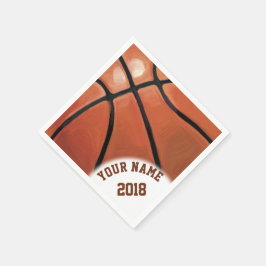 06of12 Zwart en rood Basketbal thema servetten