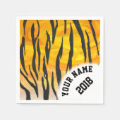 06of12 Zwarte en oranje tijger thema servetten (Voorkant)