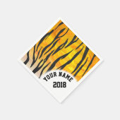 06of12 Zwarte en oranje tijger thema servetten (Hoek)