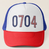 0704 Nummers Stars en Stripes 4 juli Trucker Pet (Voorkant)