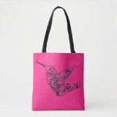 071 - Roze Rode kolibrie Canvas tas (Voorkant)