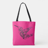 071 - Roze Rode kolibrie Canvas tas (Achterkant)