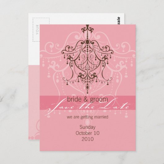 071 Skye :: SAVE THE DATE BRIEFKAART :: kroonlucht (Voorkant / Achterkant)