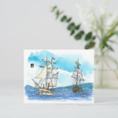 (073) Lady Nelson & WindwardBoundbootjes Briefkaart (Staand voorkant)