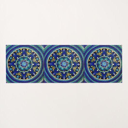 075 - Deep Blue Mandala Yoga Mat (Achterkant (horizontaal))