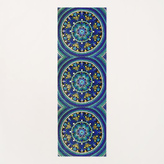 075 - Deep Blue Mandala Yoga Mat (Voorkant)