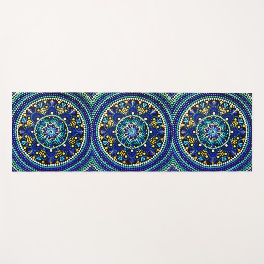 075 - Deep Blue Mandala Yoga Mat (Voorkant (horizontaal))
