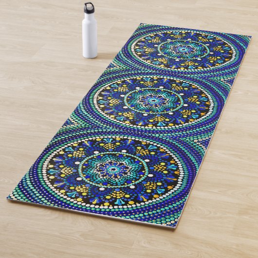 075 - Deep Blue Mandala Yoga Mat (In situ)