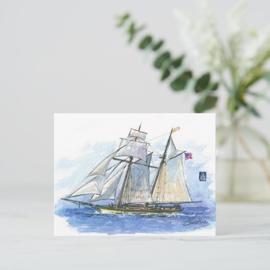 (076) Clipper Ship Briefkaart (Staand voorkant)