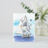 (078) Jolly Breeze Zeilboot Briefkaart (Staand voorkant)