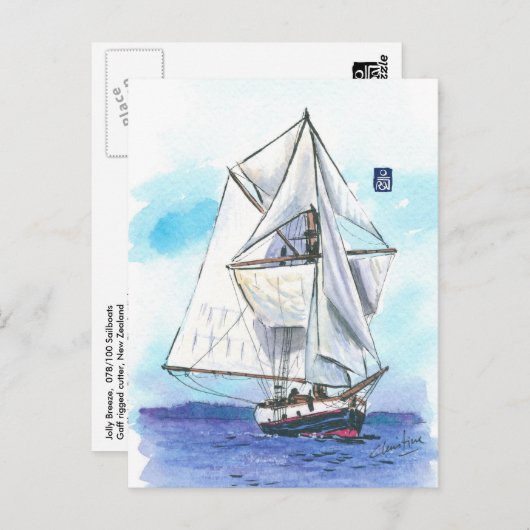 (078) Jolly Breeze Zeilboot Briefkaart (Voorkant / Achterkant)