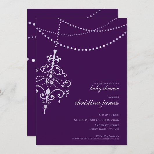 078Drusilla:: HET BABY SHOWER NODIGT: UIT: Kaart (Voorkant / Achterkant)