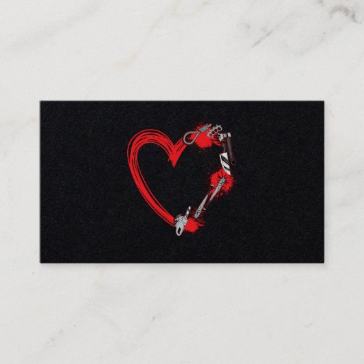07.Horror Movie Horror Movies Heart Chain Saw Knif Visitekaartje (Voorkant)