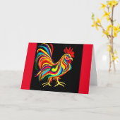 07 -  Kaart Rooster Wenskaart (Gele Bloem)