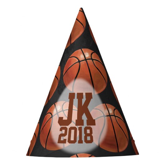 07van12 Petten van Aangepaste Basketball Party Feesthoedjes (Voorkant)