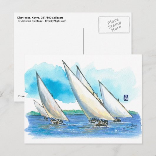 (081) Dhow Sailboat Races Briefkaart (Voorkant / Achterkant)