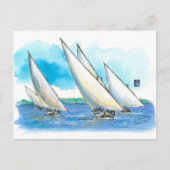 (081) Dhow Sailboat Races Briefkaart (Voorkant)
