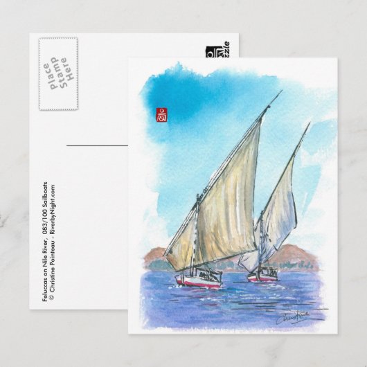 (083) Felucca Sailships Briefkaart (Voorkant / Achterkant)