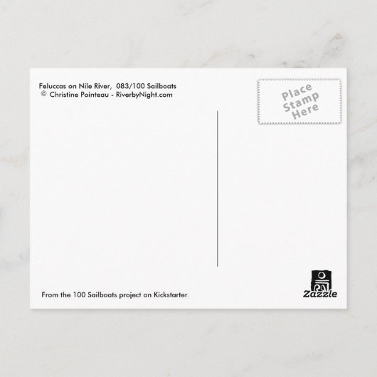 (083) Felucca Sailships Briefkaart (Achterkant)