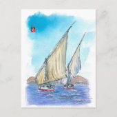 (083) Felucca Sailships Briefkaart (Voorkant)