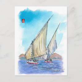 (083) Felucca Sailships Briefkaart