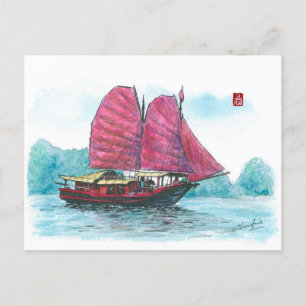 (085) Haylong Bay Junk Sailboot Briefkaart
