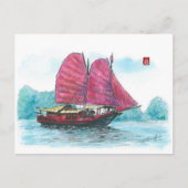 (085) Haylong Bay Junk Sailboot Briefkaart (Voorkant)