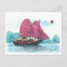 (085) Haylong Bay Junk Sailboot Briefkaart