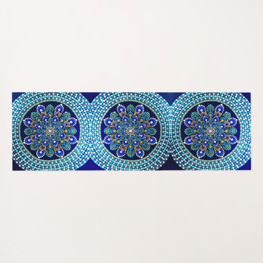086 - Royal Blue Mandala yogamat (Achterkant (horizontaal))