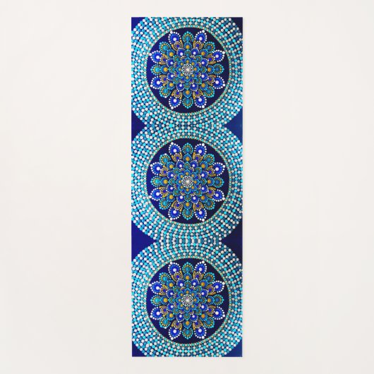 086 - Royal Blue Mandala yogamat (Voorkant)