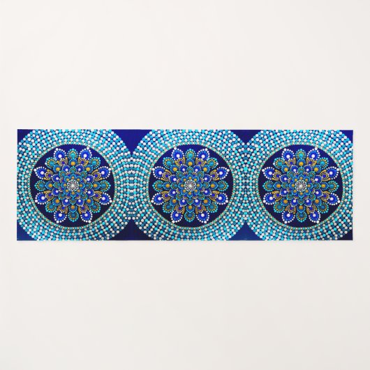 086 - Royal Blue Mandala yogamat (Voorkant (horizontaal))
