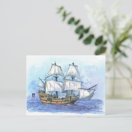(087) Mayflower II Briefkaart (Staand voorkant)