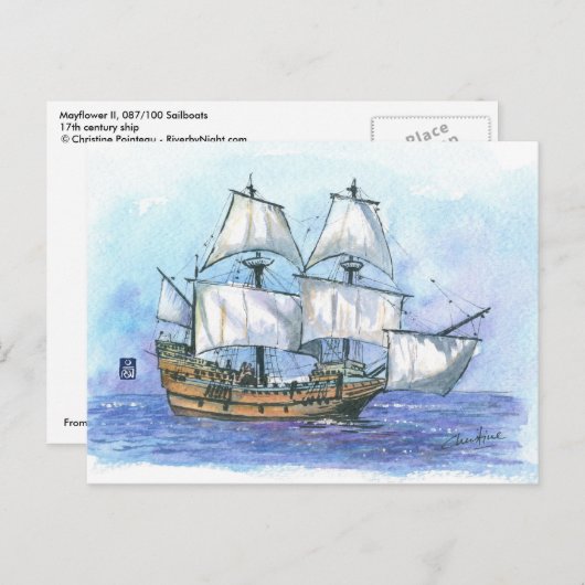 (087) Mayflower II Briefkaart (Voorkant / Achterkant)