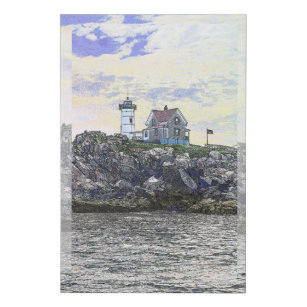 08-17-21 #03 De vuurtoren van Cape Neddick, Maine Imitatie Canvas Print