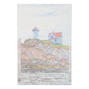 08-17-21 #04 De vuurtoren van Cape Neddick, Maine Imitatie Canvas Print