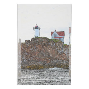 08-17-21 #06 De vuurtoren van Cape Neddick, Maine Imitatie Canvas Print