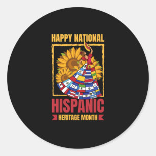 08.Nationaal erfgoed van Latijns-Amerika Month all Ronde Sticker