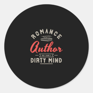 08.Romance auteur Ja, ik heb een vuile geest Ronde Sticker
